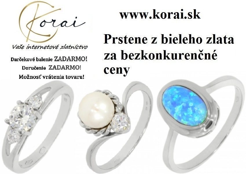 Kr�sne prstene z bieleho zlata Korai